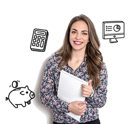 femme portant des dossiers financiers